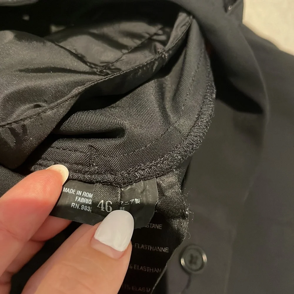 Prada men size 30 black pants button down polyester elastane straight leg button